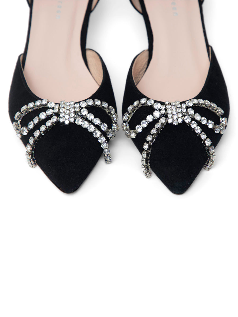Bella Crystal Bow d'orsay kitten heel