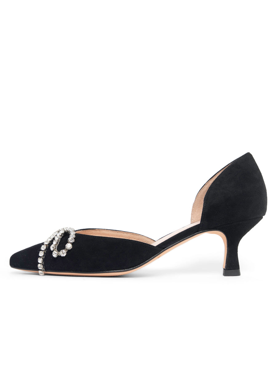 Bella Crystal Bow d'orsay kitten heel