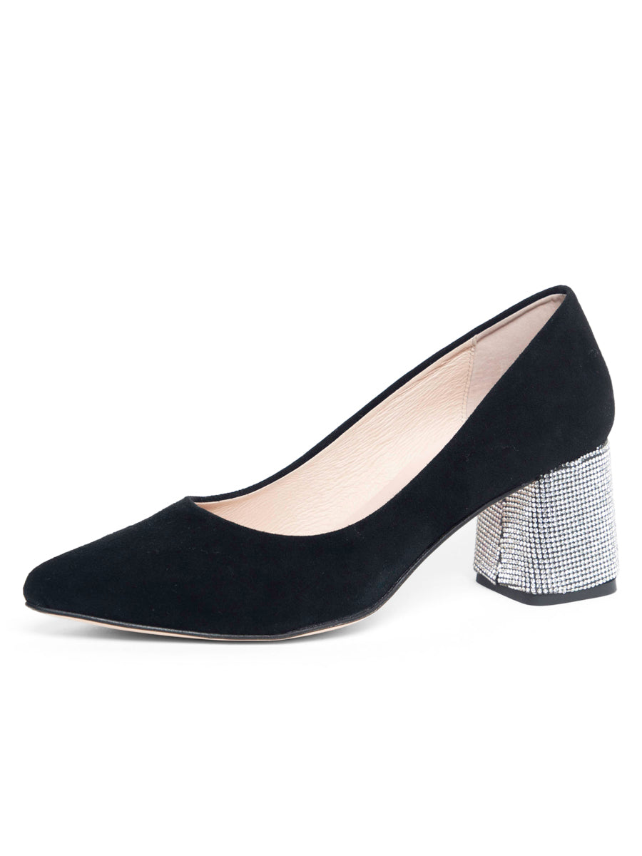 Estelle crystal wrapped block heel