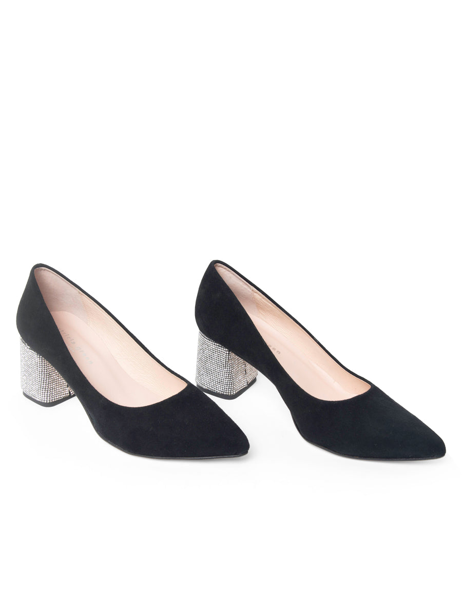 Estelle crystal wrapped block heel