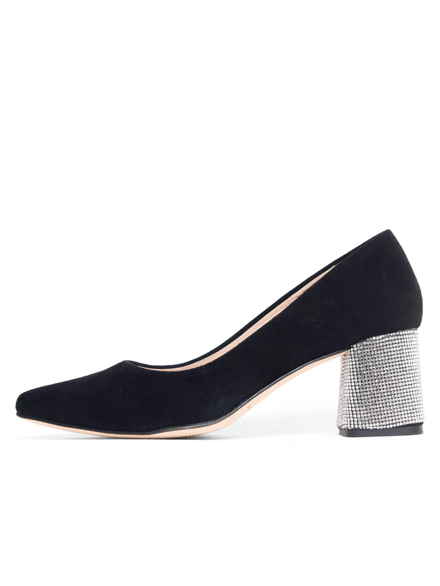Estelle crystal wrapped block heel