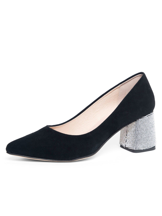 Estelle crystal wrapped block heel