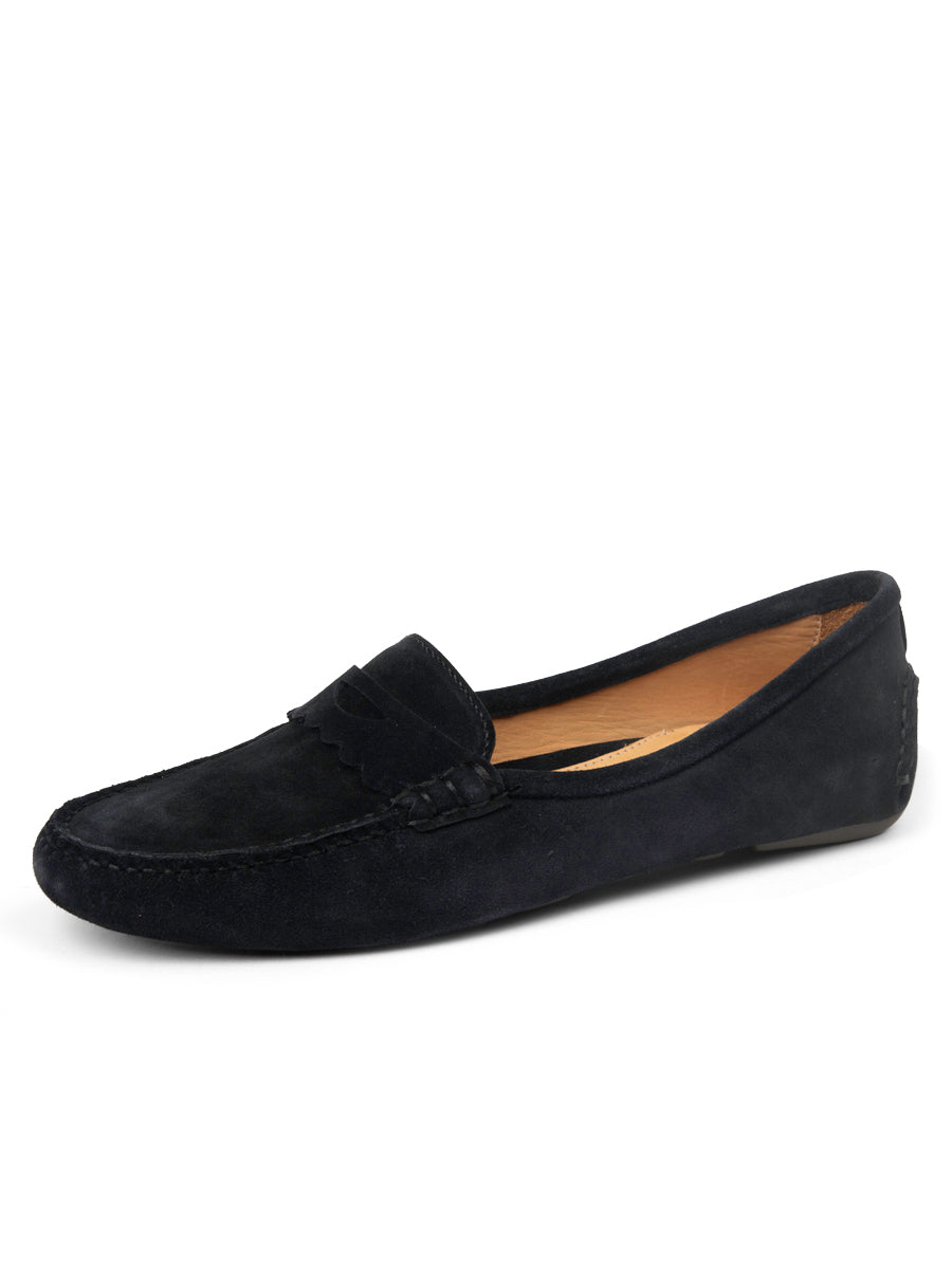 Janet Scalloped Penny Loafer Driving Shoe