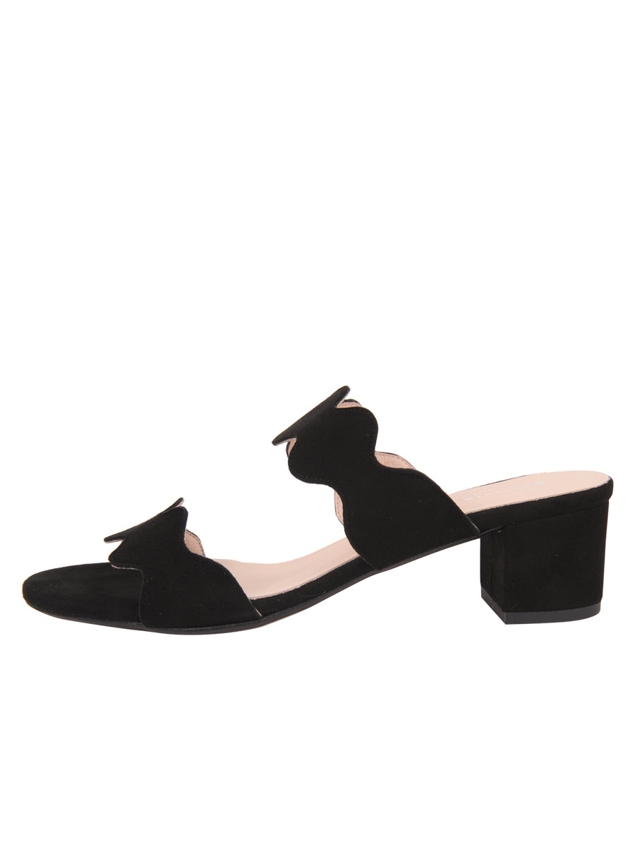 Palm Beach Block Heel Scalloped Sandal