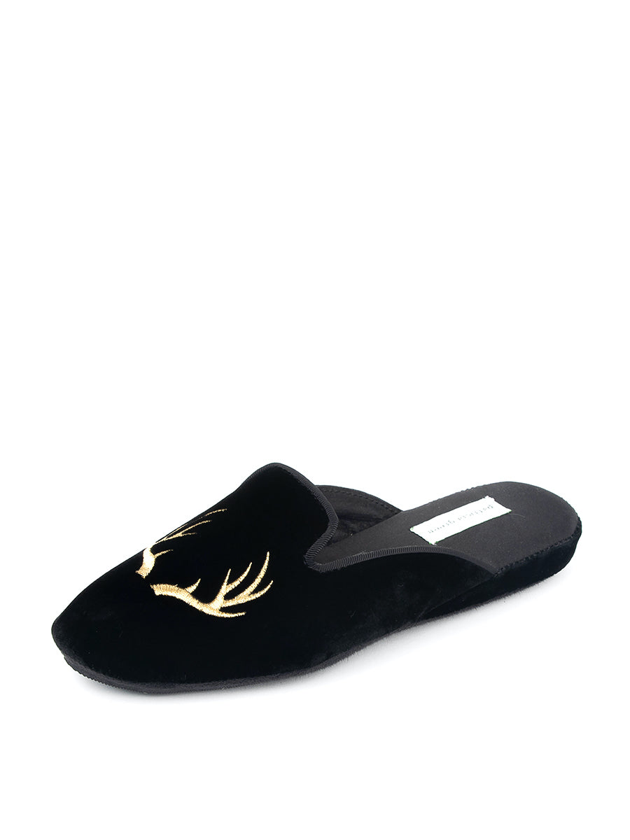 Antler Embroidered Slipper