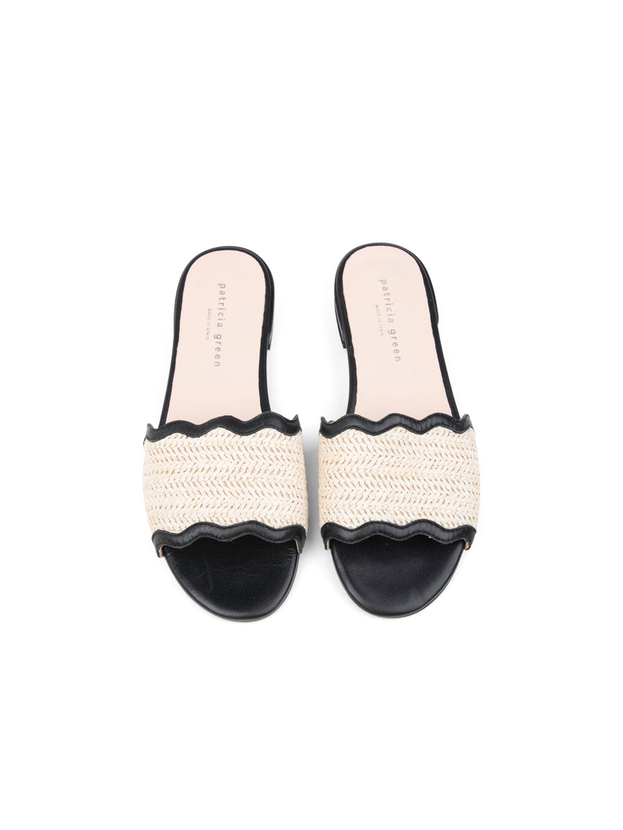 Emma Scalloped Raffia Flat Sandal
