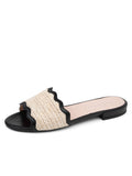 Emma Scalloped Raffia Flat Sandal