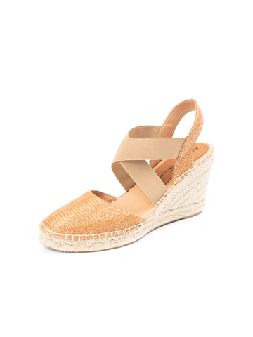 Mila Raffia Espadrille with Elastic Straps