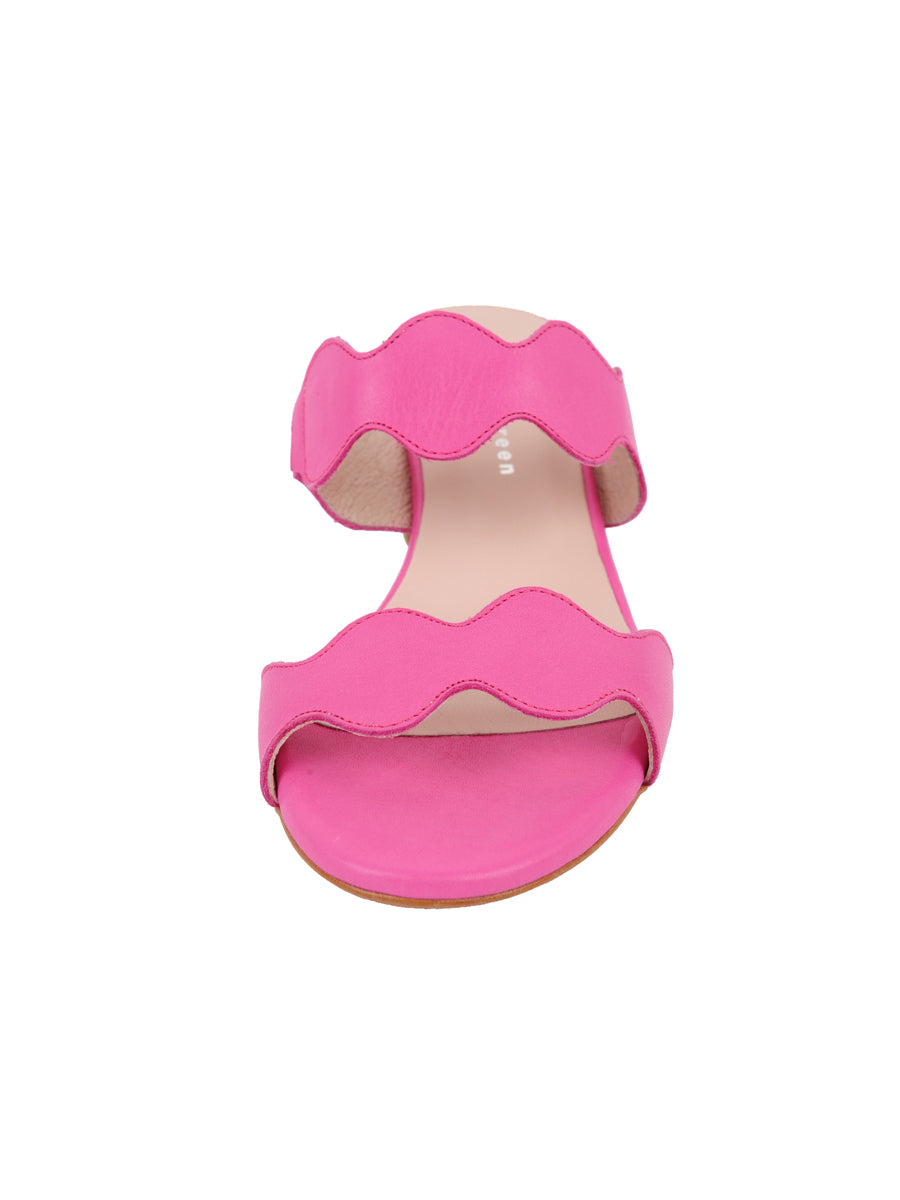 Palm Beach Block Heel Scalloped Sandal