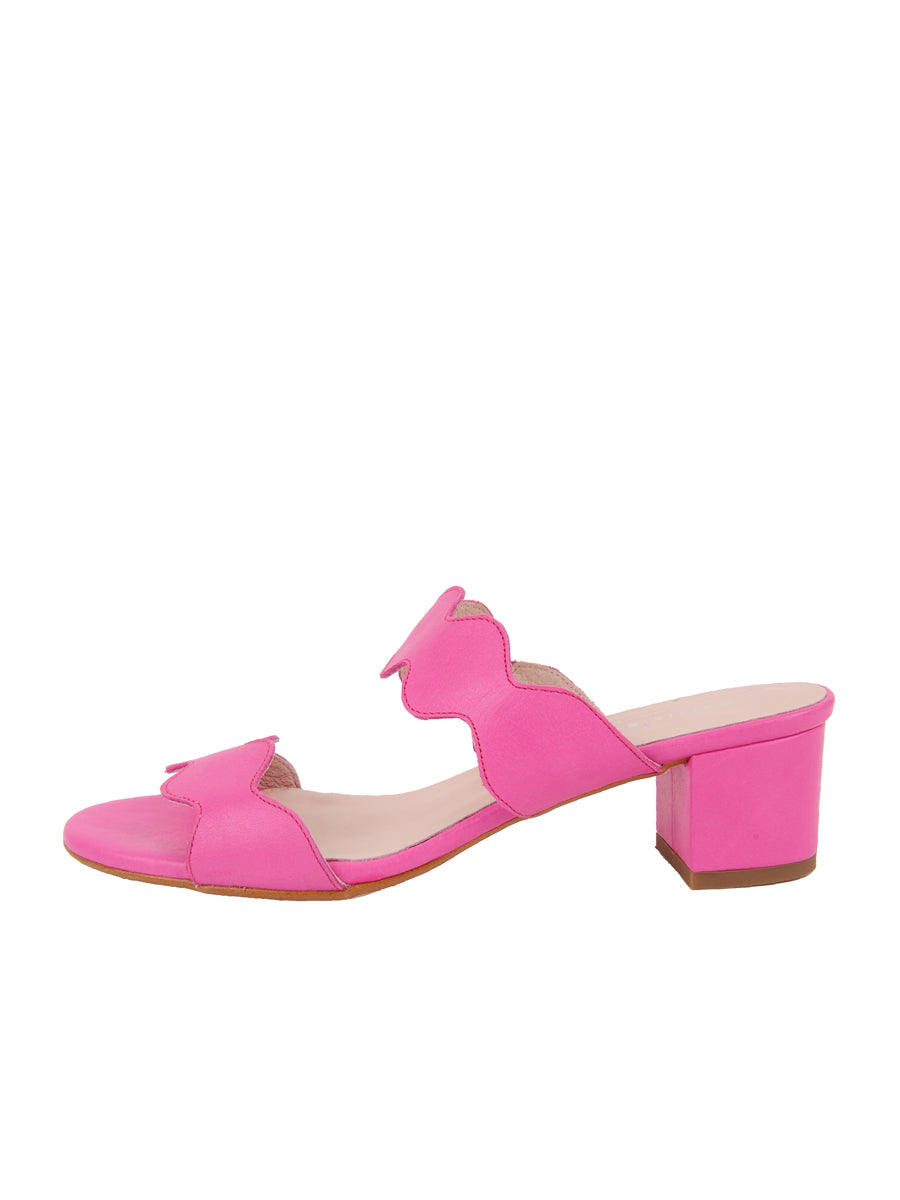 Palm Beach Block Heel Scalloped Sandal