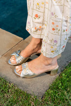 London Bow Block Heel Sandal