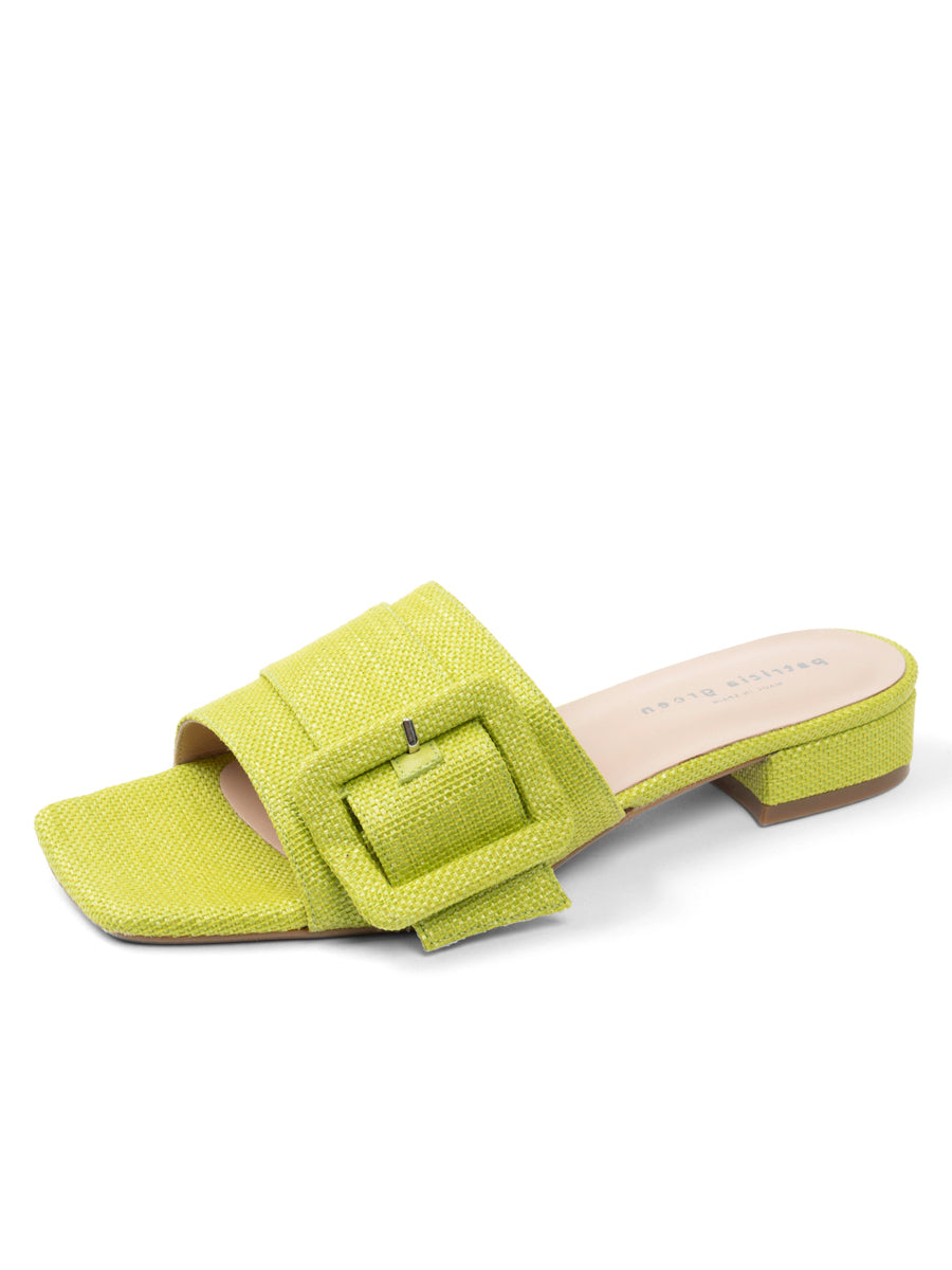 Patricia Green Women's Bali Buckle Sandal in Lime Green Raffia Patricia Green Women's Bali Buckle Sandal in Lime Green Raffia