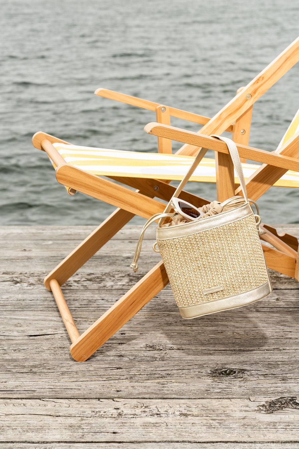 Brynn Raffia Bucket Bag