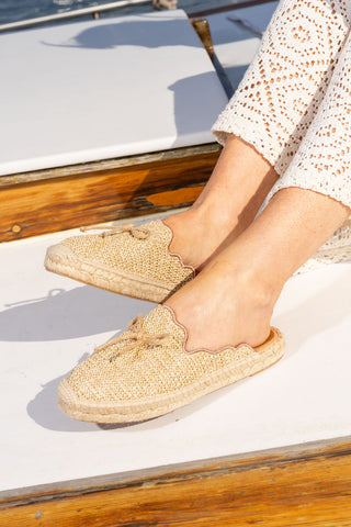 Abigail Scalloped Raffia Mule Alternate View