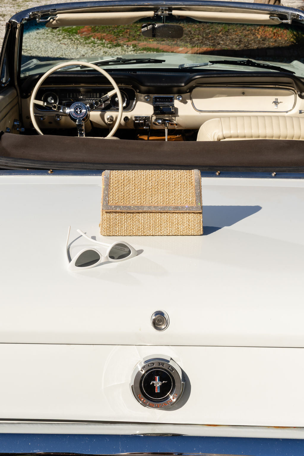 Milan Raffia and Crystal Clutch