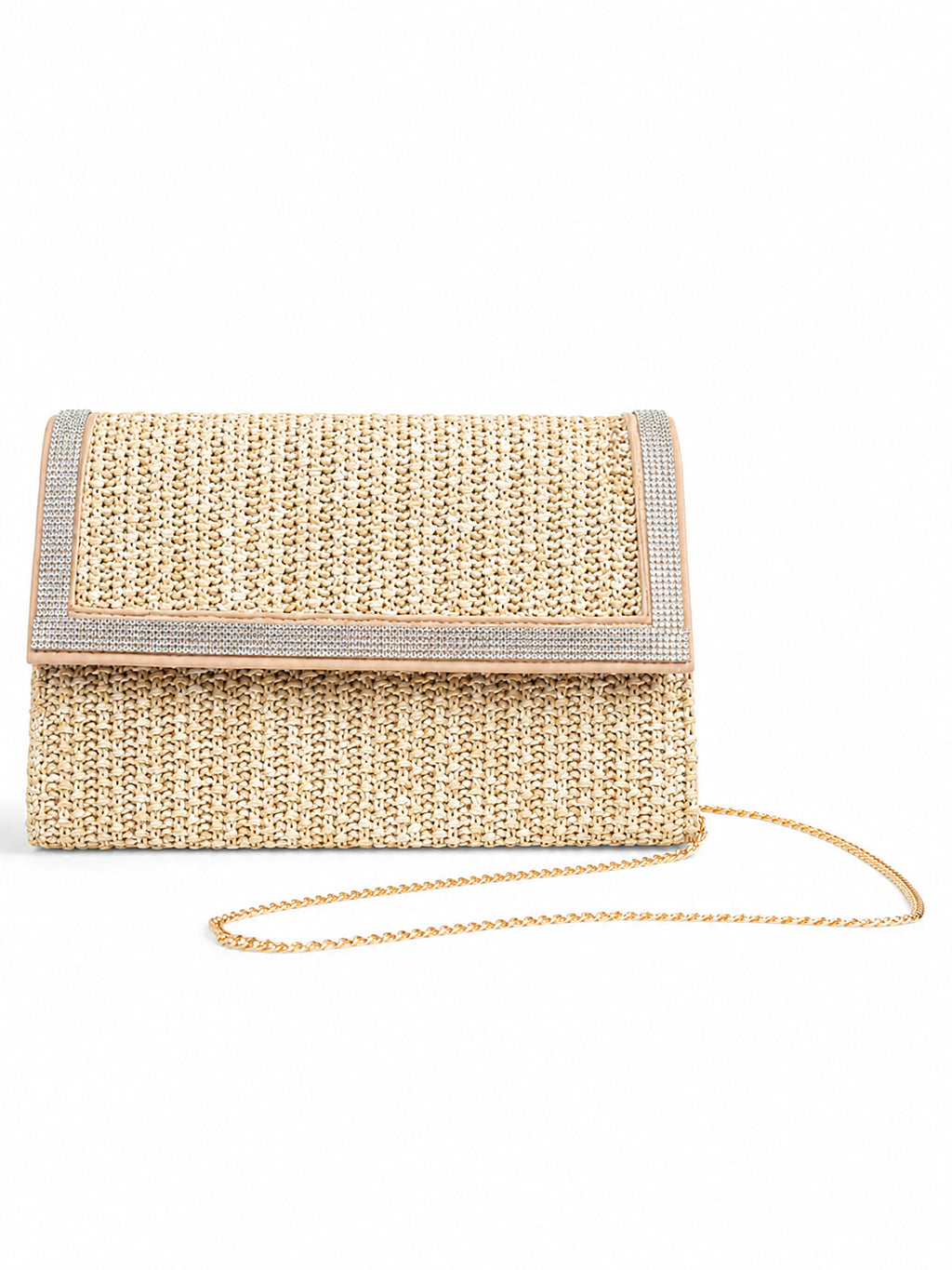 Milan Raffia and Crystal Clutch