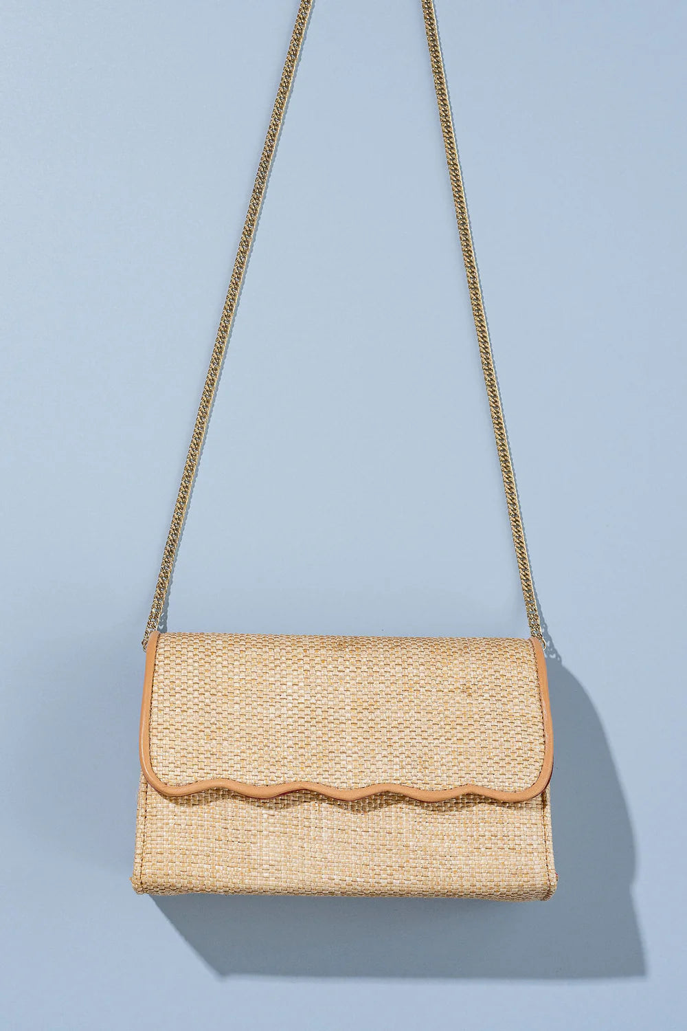 Palm Beach Scalloped Raffia Clutch