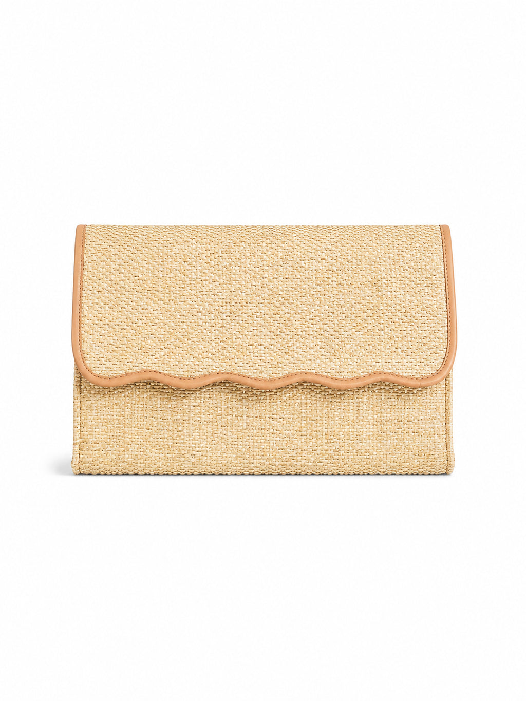 Palm Beach Scalloped Raffia Clutch