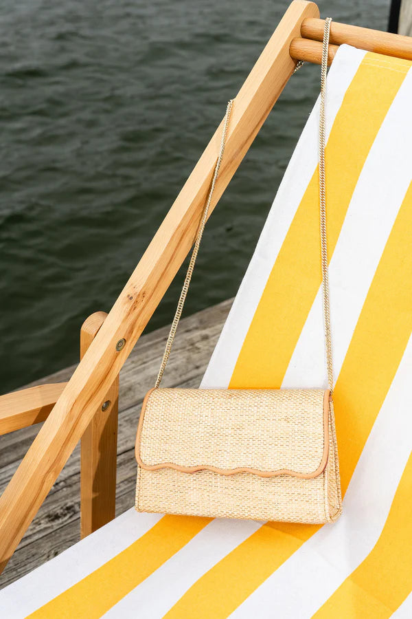 Palm Beach Scalloped Raffia Clutch