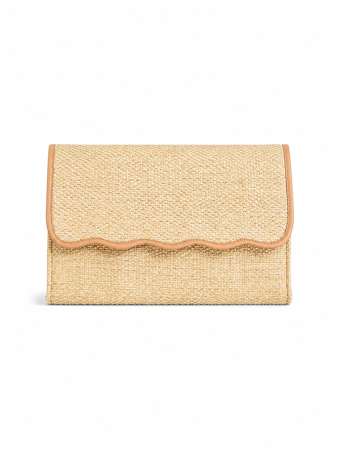 Palm Beach Scalloped Raffia Clutch