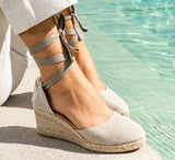 Leon Closed Toe Lace Up Espadrille