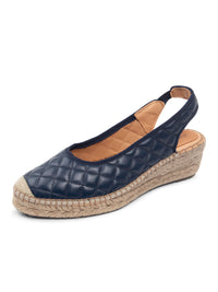 Navy Quilted Leather