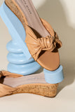 Savannah Knotted Bow Cork Wedge