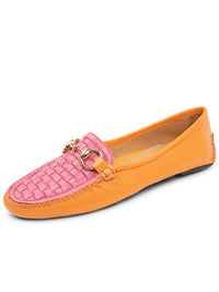 Orange/Hot Pink Leather
