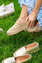 Abigail Scalloped Raffia Slip On Espadrille