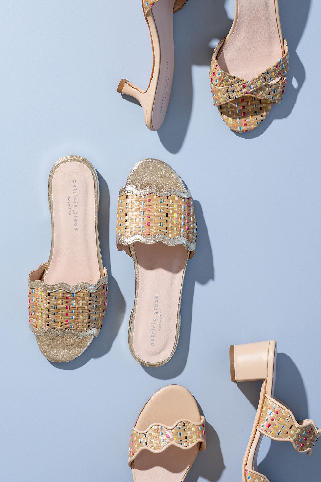 Emma Scalloped Raffia Flat Sandal