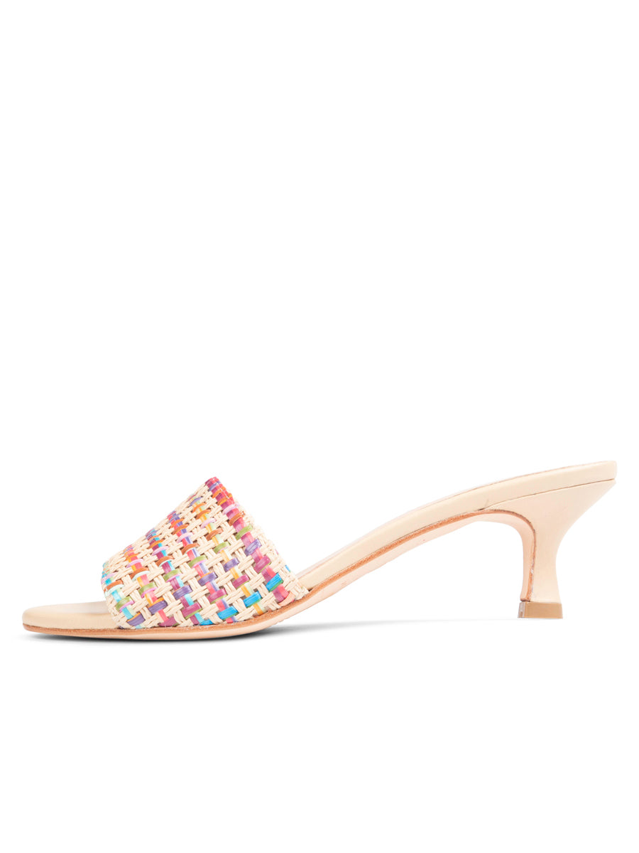 Portofino Raffia Kitten Heel Sandal