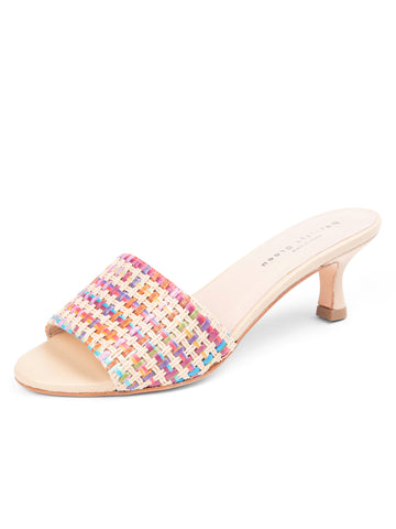 Portofino Raffia Kitten Heel Sandal