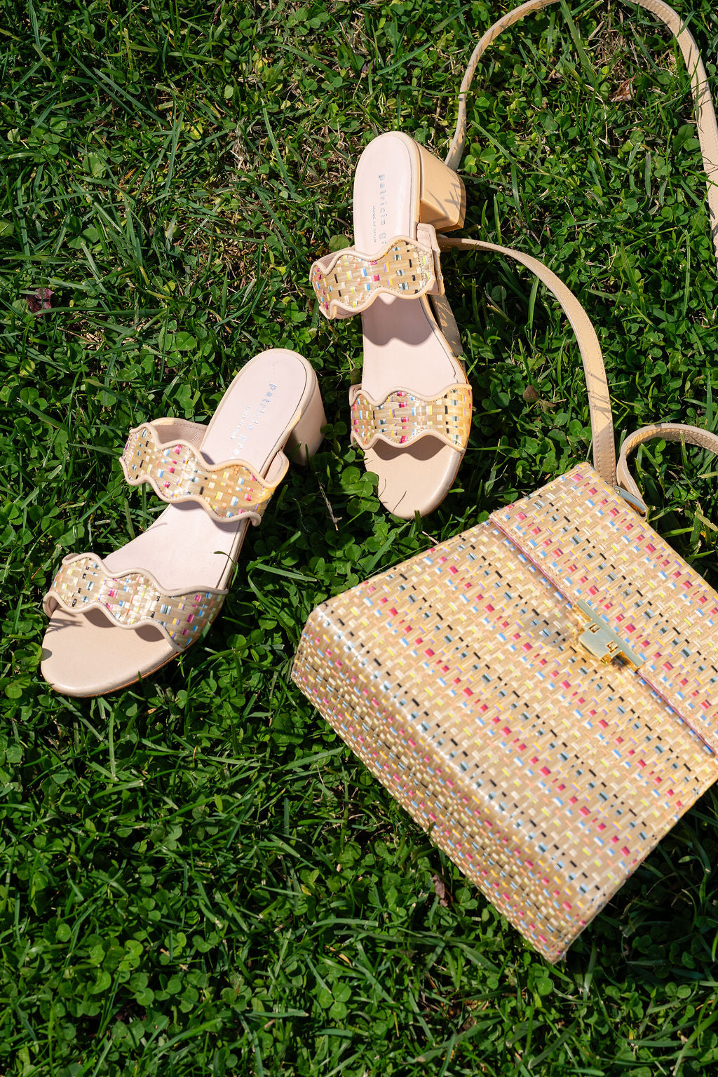 Palm Beach Block Heel Scalloped Sandal