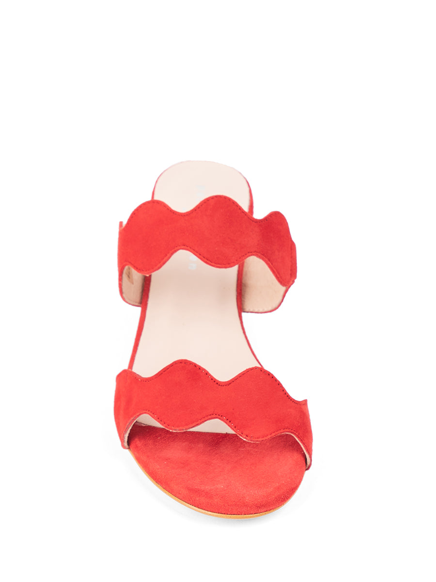 Palm Beach Block Heel Scalloped Sandal