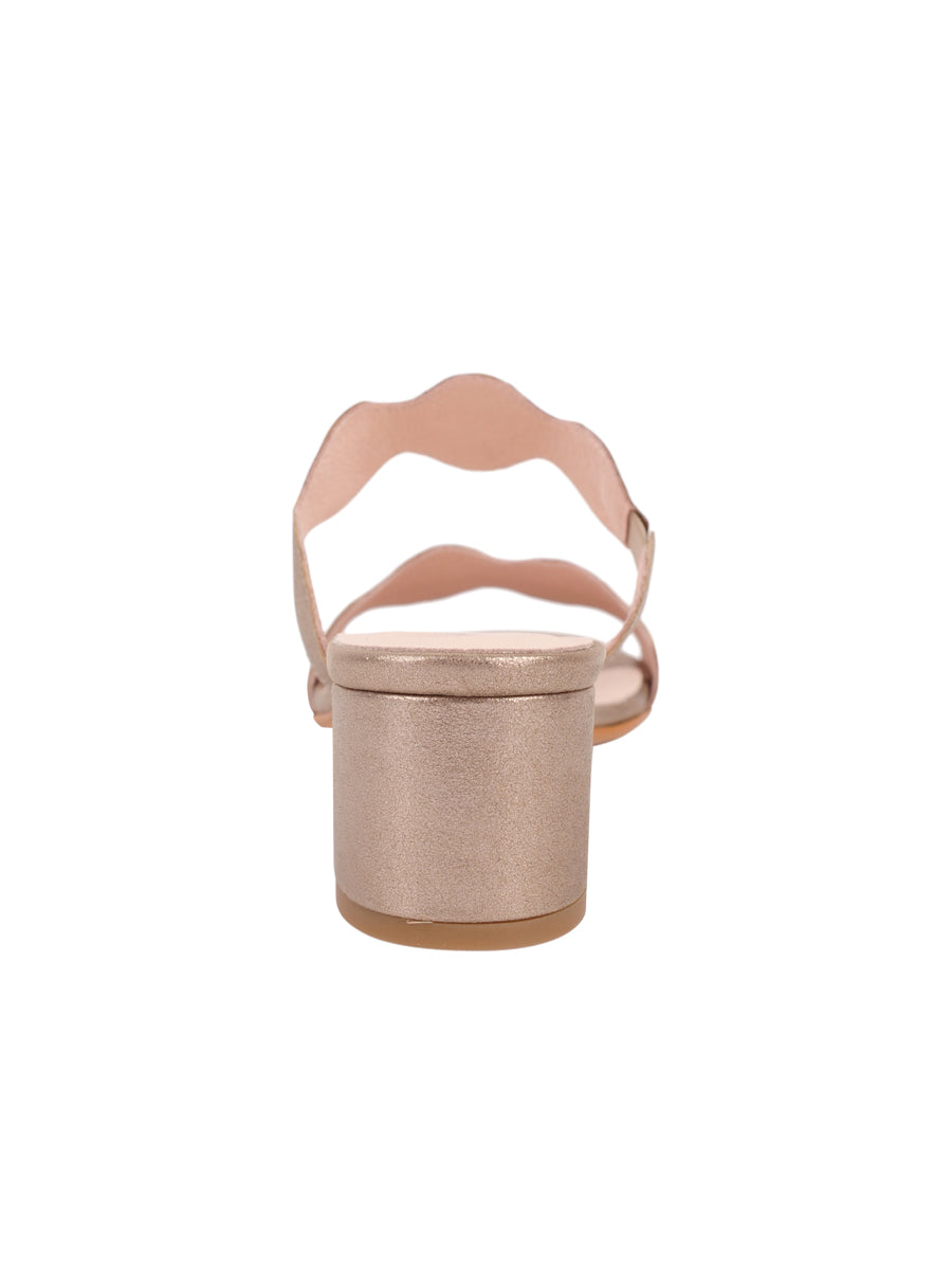 Palm Beach Block Heel Scalloped Sandal