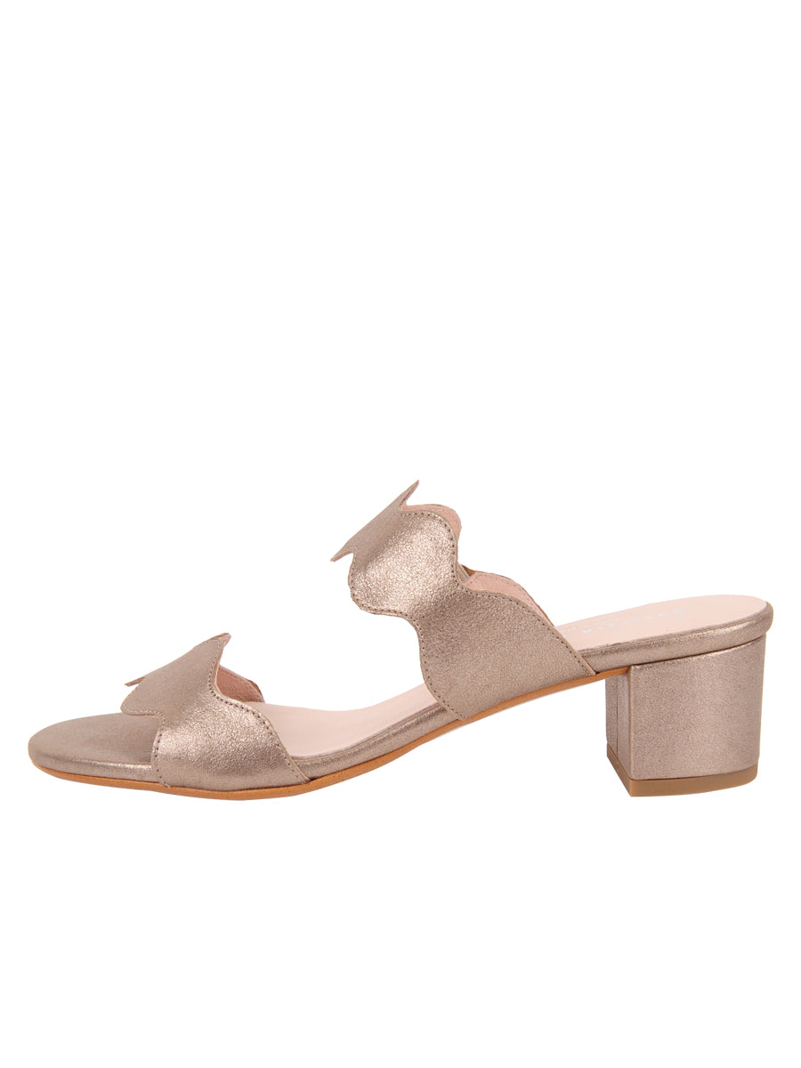 Palm Beach Block Heel Scalloped Sandal