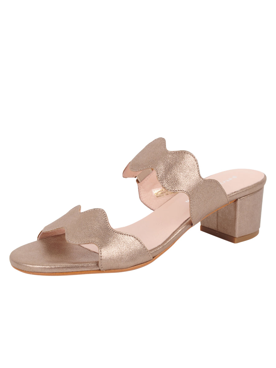 Palm Beach Block Heel Scalloped Sandal