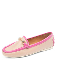 Tan/Hot Pink Leather