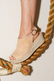Stella Peep Toe Espadrille with Buckle
