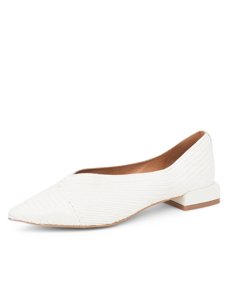 Capri Pointed Toe Raffia Flat