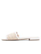 Emma Scalloped Raffia Flat Sandal