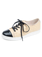 Beige/Black Patent Color