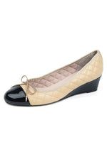 Beige/Black Patent Color