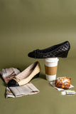Nice Quilted Leather Wedge