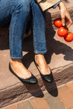 Luxe Textured Leather Ballet Flat