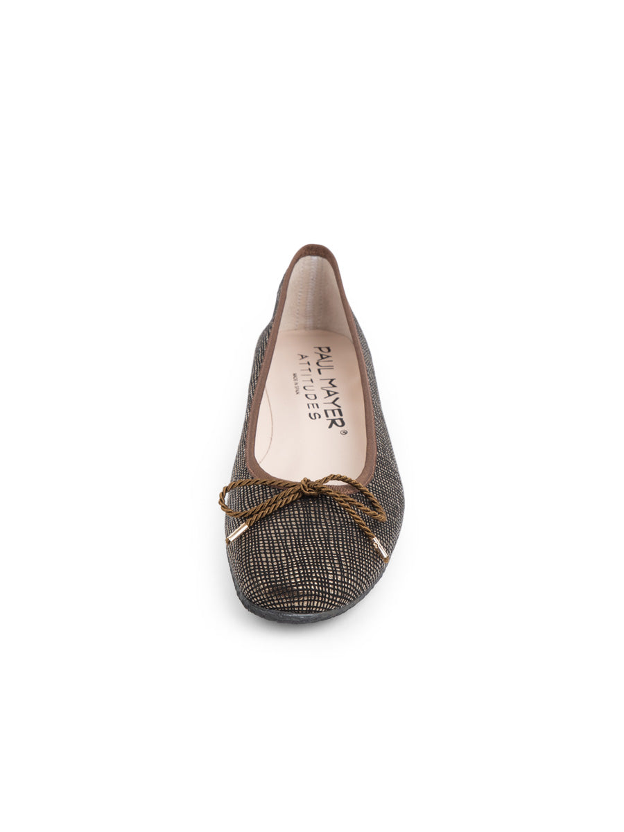 Country Textured Leather Ballet Flat