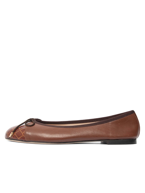 Best Croc Toe Ballet Flat with Leather Sole