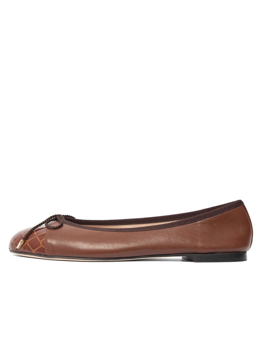 Best Croc Toe Ballet Flat with Leather Sole