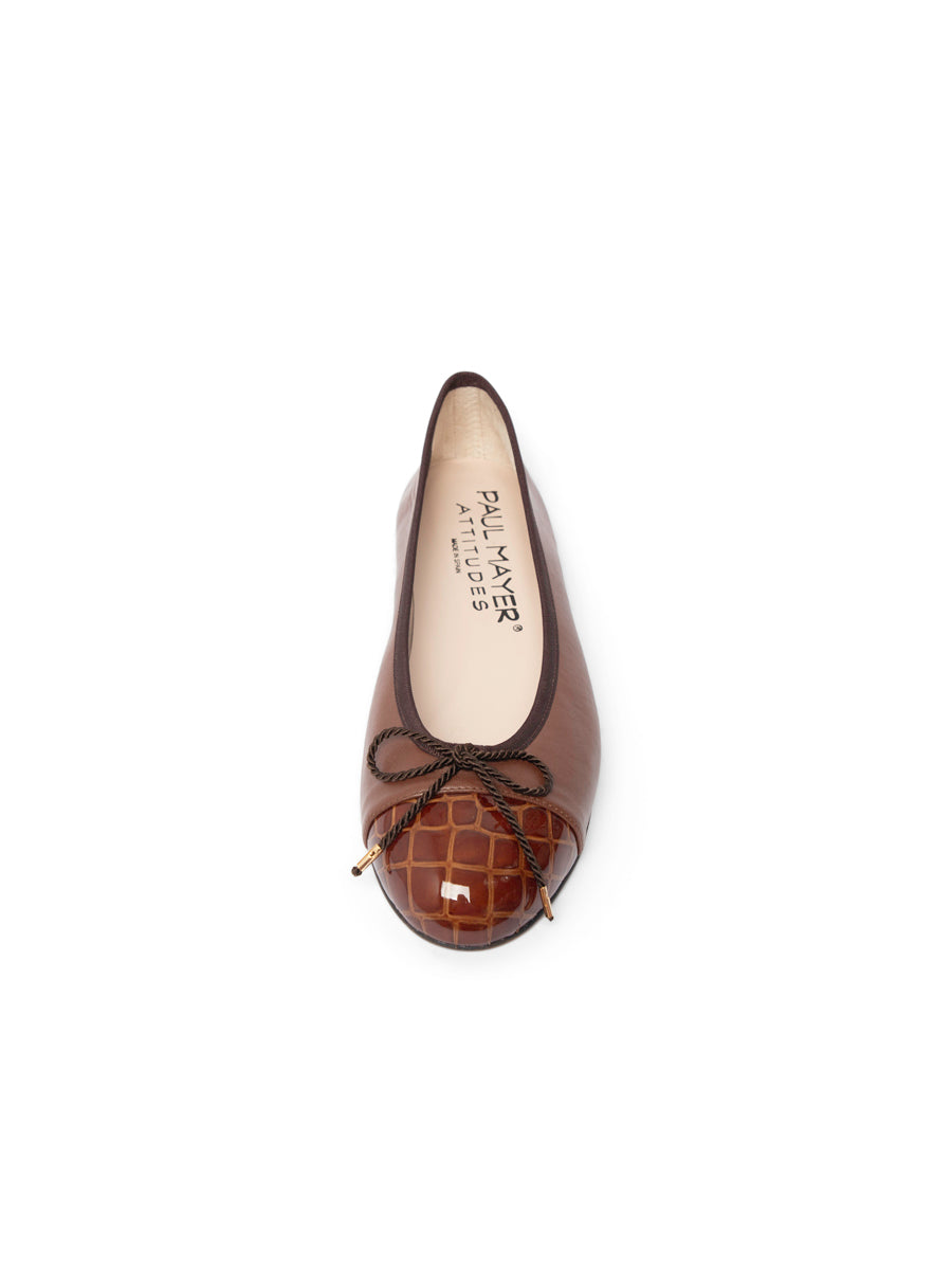 Best Croc Toe Ballet Flat with Leather Sole