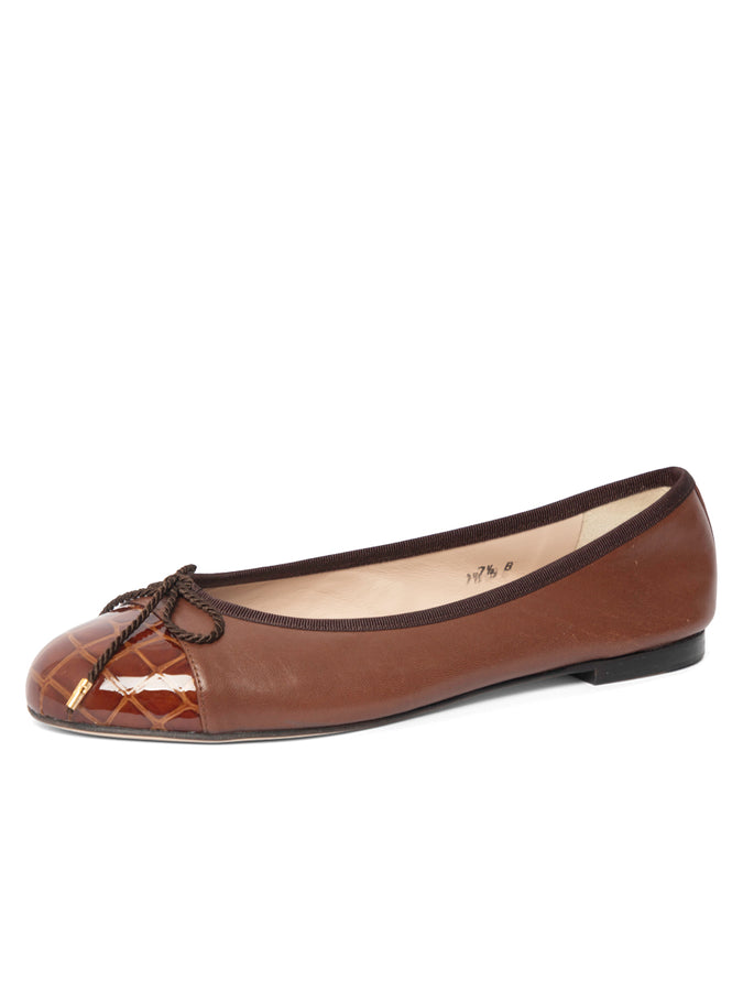 Best Croc Toe Ballet Flat with Leather Sole